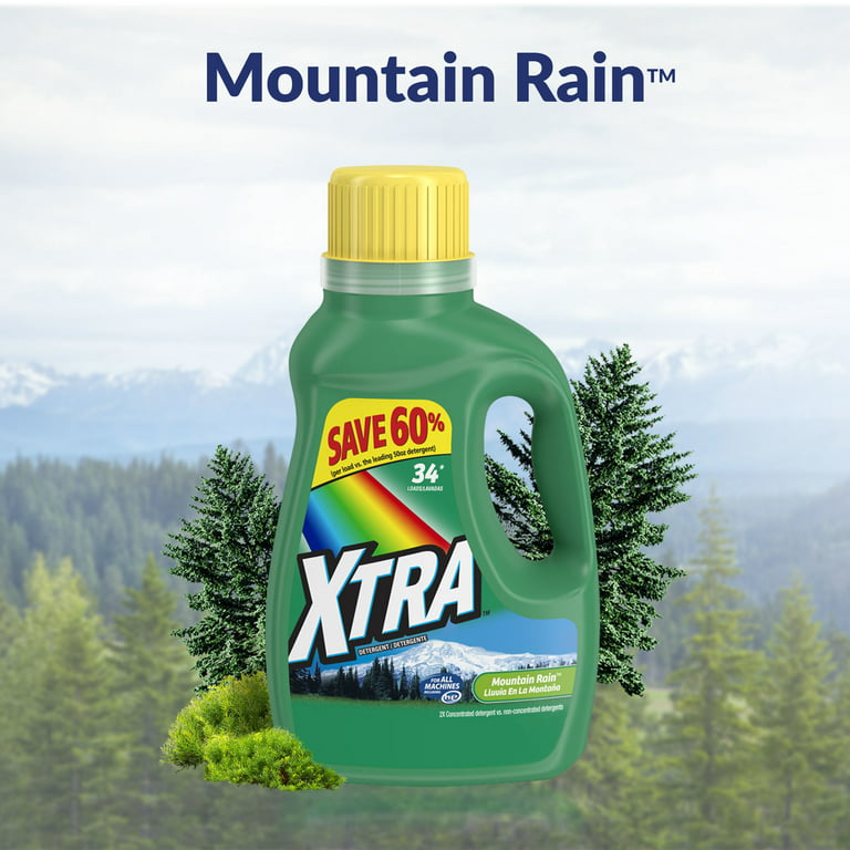 Xtra Liquid Laundry Detergent, Mountain Rain, 75oz