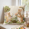 thumbnail image 2 of Fwttom Pillow Covers 18x18, Imitation Embroidery Easter Decorations Throw Pillow Covers, Short Lint Home Spring Decor for Bedroom Couch Cushion Cover, 2 of 7