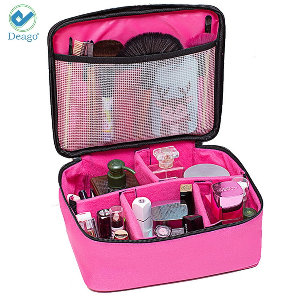 Deago Portable Makeup Bag Cosmetic Case Makeup Train Case Travel ...