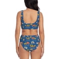 thumbnail image 3 of Kdxio Construction Vehicles Print Women's 2 Piece High Waisted Wrap Spaghetti Strap Summer Swimsuit Bikini Set-X-Large, 3 of 7