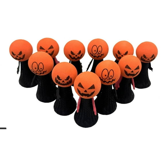 Halloween Pumpkin Finger Puppet Toy Set - 1pc Bouncy Jumping Toys for Kids, Party Favors, Classroom Prizes, Trick or Treat Goodie Bag Stuffers - Orange