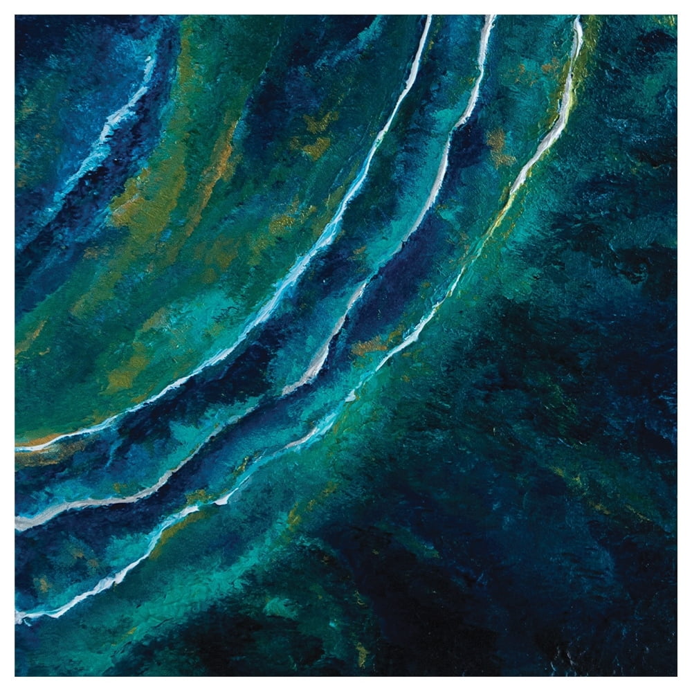 Abstract Art Design by Artist Sarah Wahl - 14"x14" Canvas Artwork - Multi-Color 20 x 30