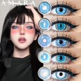 thumbnail image 2 of AMARA-lentes de contacto de Color azul para ojos, lentes de contacto para Cosplay, maquillaje anual, belleza de Halloween, envío gratis, 2 of 4
