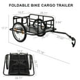 thumbnail image 2 of Foldable Bike Cargo Trailer with Universal Bike Hitch, Bicycle Wagon Trailer with 16" Wheels & Reflectors, Large Loading Bike Trailer Storage Cart, 2 of 9