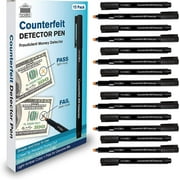 Nadex Counterfeit Pen, Easy Swipe - Gold for Real, Black for Fake, Detect Counterfeit Bills (15 Pack)