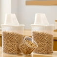 thumbnail image 3 of Harlier Food Storage Containers with Lids Airtight and Measuring Cup for Flour, Sugar, Grain, Rice & Baking Supply Kitchen & Pantry Bulk Food Storage for Food Organization, Clear 0.87LL, 3 of 6