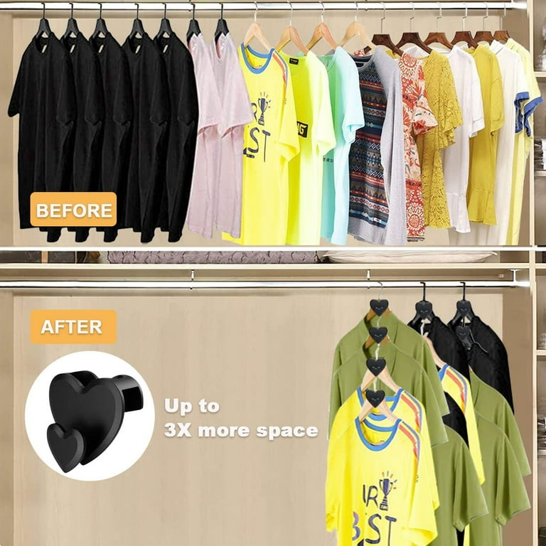 Space Triangles Hanger Hooks,18 Pcs Cascade Hangers to Create Up to 3X More Closet Space, Easy to Use Slip-Over Design, Organize Shirts, Pants