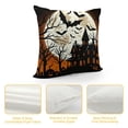 thumbnail image 4 of Orinice  Halloween Throw Pillow Cushion Cover, Gothic Haunted House Bats Western Spooky Night Scene with Pumpkin Drawing Art, Decorative Square Accent Pillow Case,  White, 4 of 5