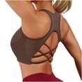 thumbnail image 5 of Womens Racerback Sports Bra with Removable Pads Cross Back Strappy Yoga Bra Medium Support Padded Athletic Workout Crop Top for Gym Running, 5 of 6