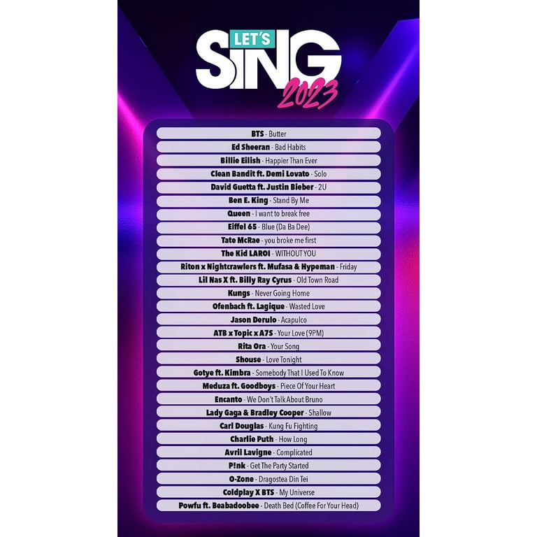 Let's Sing 2023 - Song List + DLC [Nintendo Switch] 