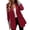 Wine Red S, variant on Women Suit Coat Lapel Long Sleeve Striped Cuffs Suit Jacket with Flap Pockets Solid Color Loose Fit Double Breasted Business Outwear