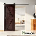 thumbnail image 2 of Homacer 5-in-1 Design 36'' W x 84'' H x 1-3/8'' D Solid Wood Barn Door, Finished and Unassembled, with Pre-drilled Holes for Easy Assemble and Pre-routed Groove, Interior Only (Red Mahogany), 2 of 7