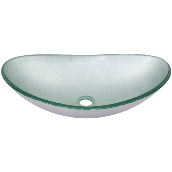 Miseno Mno032nv-Oval Painted Foil 21-1/2" Oval Glass Vessel Bathroom Sink - Silver