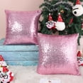 thumbnail image 5 of PiccoCasa 2 Pcs Sparkling Sequin Throw Pillow Covers 18" x 18'' Pink, 5 of 8