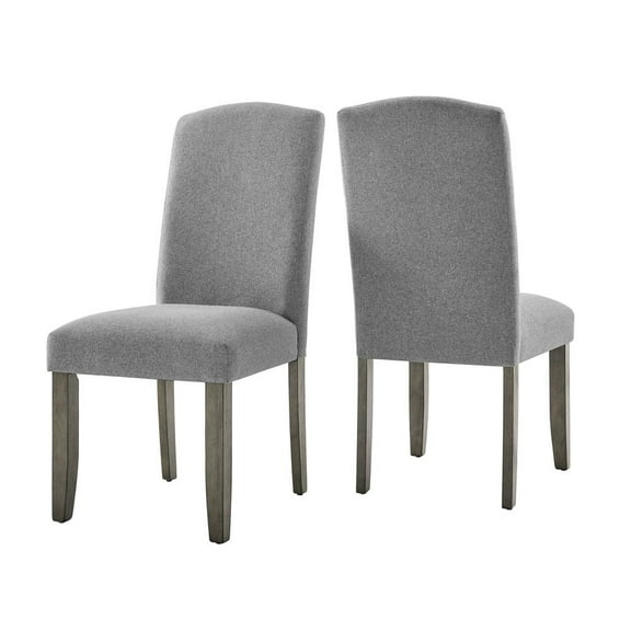 Steve Silver Emily Modern Upholstered Dining Side Chair, Set of 2, Gray