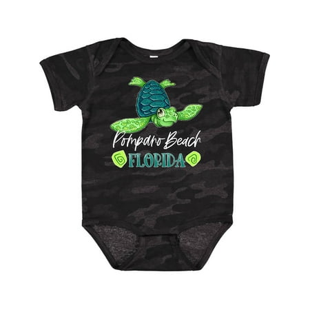 

Inktastic Pompano Beach Florida Happy Sea Turtle Gift Baby Boy or Baby Girl Bodysuit
