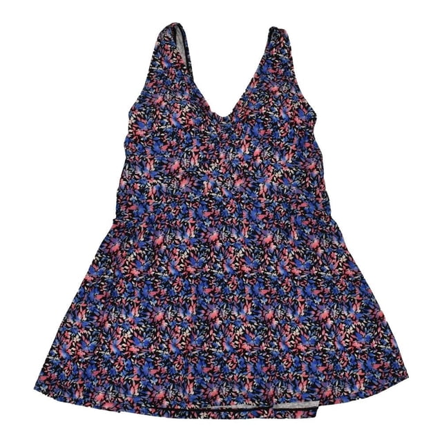 Traje de Baño Ocean Pacific Talla G con Falda Diseño de Flores con Tirantes Azul
