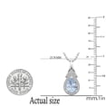 thumbnail image 3 of Dazzlingrock Collection 10X7mm Pear Aquamarine & Round White Diamond Teardrop Pendant for Women with 18 Inch Gold Chain (0.15 ctw, Color I-J, Clarity I1-I2) in 14K White Gold, 3 of 4