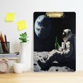 thumbnail image 2 of FORMRS Acrylic Clipboard with Low Profile Clip Standard A4 Letter Size, 12.5" x 9", Sitting on The Moon, 2 of 8