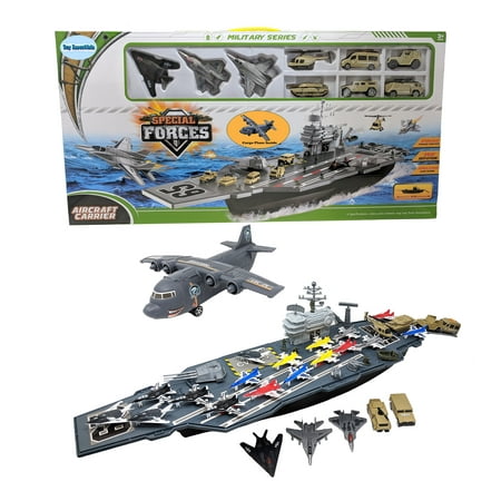 Toy Essentials Aircraft Carrier Toy with Military Vehicles 3.5 in x 33 in 3-14 Years