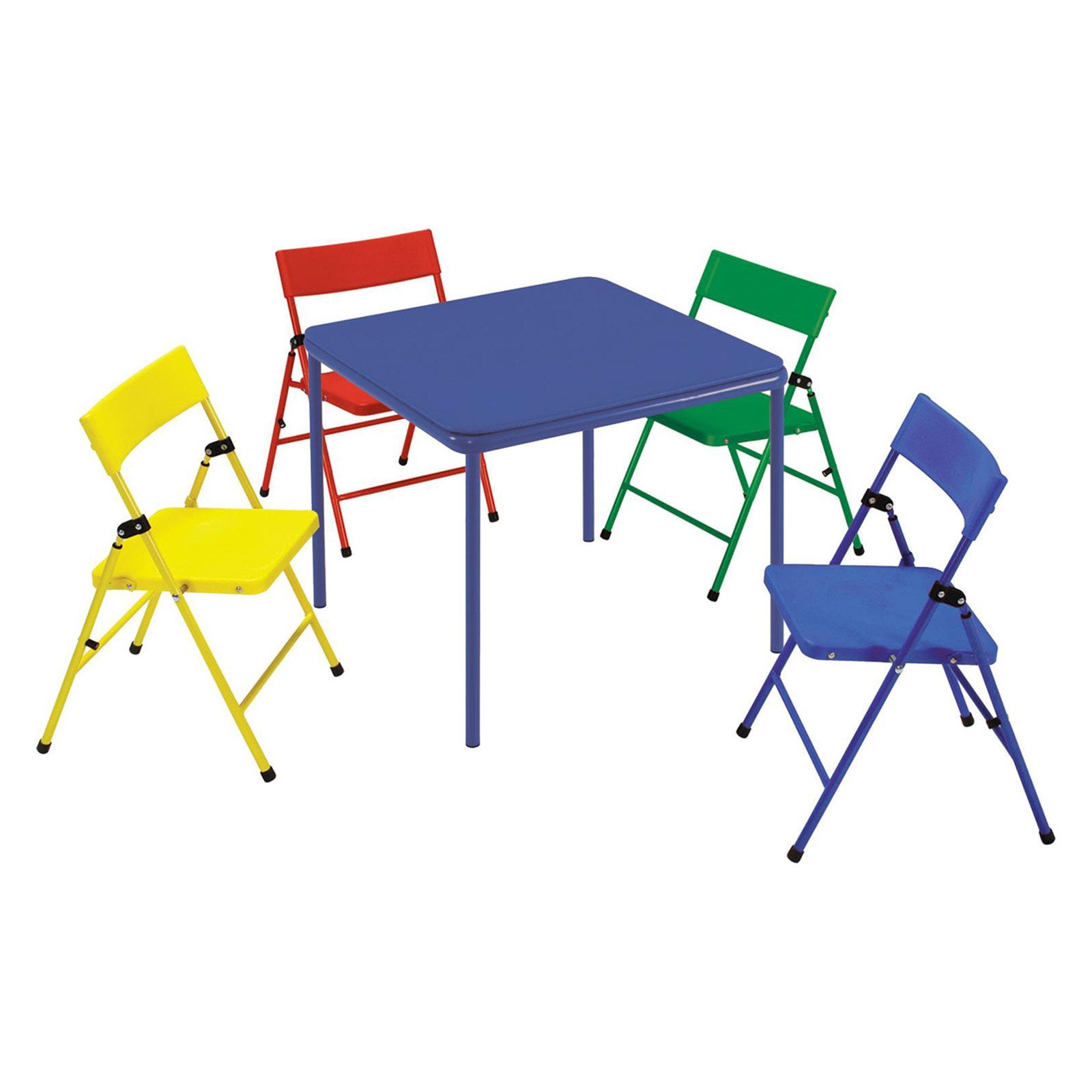 Home Garden Patio Garden Furniture Sets Kids Colorful 5 Pc Folding Table And Chair Set Daycare Classroom