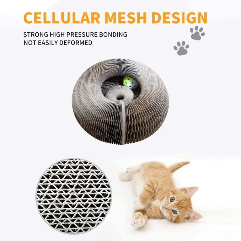 OMZER Magic Organ Cat Scratching Board Foldable Cat Scratcher Lounge Cat Grinding Claw Scratching Board with Interactive Bell Ball Cat Toy Walmart