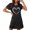 Black, variant on ZZwxWA Nightgown for Woman Night Dress Short Sleeve Heart Printed Sleep Shirt Cute Holiday Sleepwear Soft Ladies Nightwear