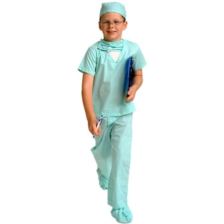 Child Green Jr. Doctor Scrubs Set with Cap