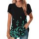 thumbnail image 2 of Mujeres de Manga Corta Tops Cuello Redondo Plisado Túnica, Tapa Casual Doblado Doblado Impreso Moda, 2 of 6