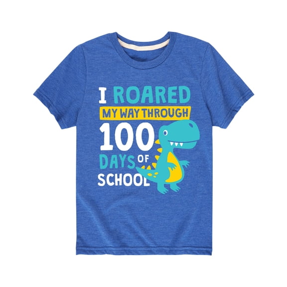 Instant Message - I Roared 100 Days School - Toddler Short Sleeve Tee