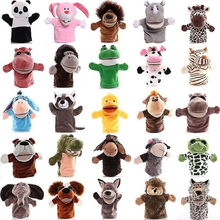 25cm Animal Hand Puppet Educational Puppets Pretend Telling Story Doll ...