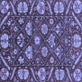 thumbnail image 1 of Ahgly Company Machine Washable Indoor Square Abstract Blue Modern Area Rugs, 4' Square, 1 of 4