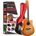 thumbnail image 1 of Pyle Steel String Acoustic Guitar Kit, 41" Full Size Cutaway with Ashtree Top, Open Pore Finish, Premium Accessory Set with Armored Gig Bag, Cherry Burst Matte, 1 of 5