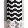 thumbnail image 7 of Black Moire Ombre Semi Sheer Curtains 108 Inch Length 2 Panels Set, Water Ripple Stripe Farmhouse Sheer Kitchen Curtain Privacy Voile Window Curtain for Living Room Bedroom Rod Pocket Drapes, 7 of 7