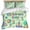 Green, variant on Children's Day Bedding 3 Piece Duvet Cover Set Full Size, Airplanes Sailing Boats Tree Cartoon Pink Microfiber Comforter Cover with Zipper Closure & Pillowcases, Wrinkle & FadeResistant Quilt Cover