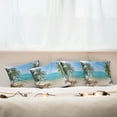 thumbnail image 3 of Ambesonne Exotic Throw Pillow Cover 4 Pack, Panoramic View Beach, 24", Pale Brown Turquoise, 3 of 6