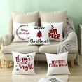 thumbnail image 4 of Christmas Pillow Covers 18x18, Cartoon Print Christmas Winter Holiday Rustic Farmhouse Decor Throw Cushion Case for Home Couch, 4 of 6