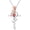01-Jan-Garnet, variant on Rose Birthstone Cross Necklace 925 Sterling Silver Cross Jewelry Rose Gifts for Women