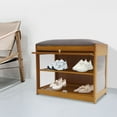 thumbnail image 5 of Miumaeov Shoe Bench with Cushion 2 Tier Shoes Cabinet Shoe Storage Orgainizer Rack For Entryway, 5 of 14