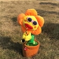 thumbnail image 3 of FELTECHELECTR Juguete de peluche con forma de girasol para tocar el saxofón, con carga USB (estilo 2 naranja), 3 of 7