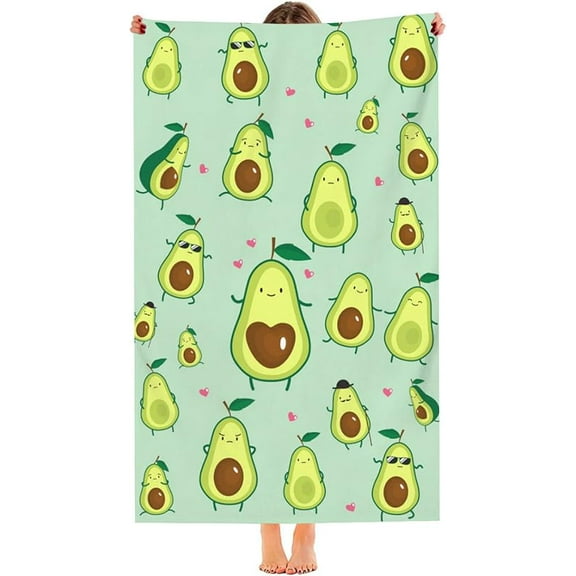 Avocado Beach Towel Oversized Quick Dry Bath Towels Gift Thick Sand Free Beach Towels for Kids Adult Travel Pool Swimming Camping