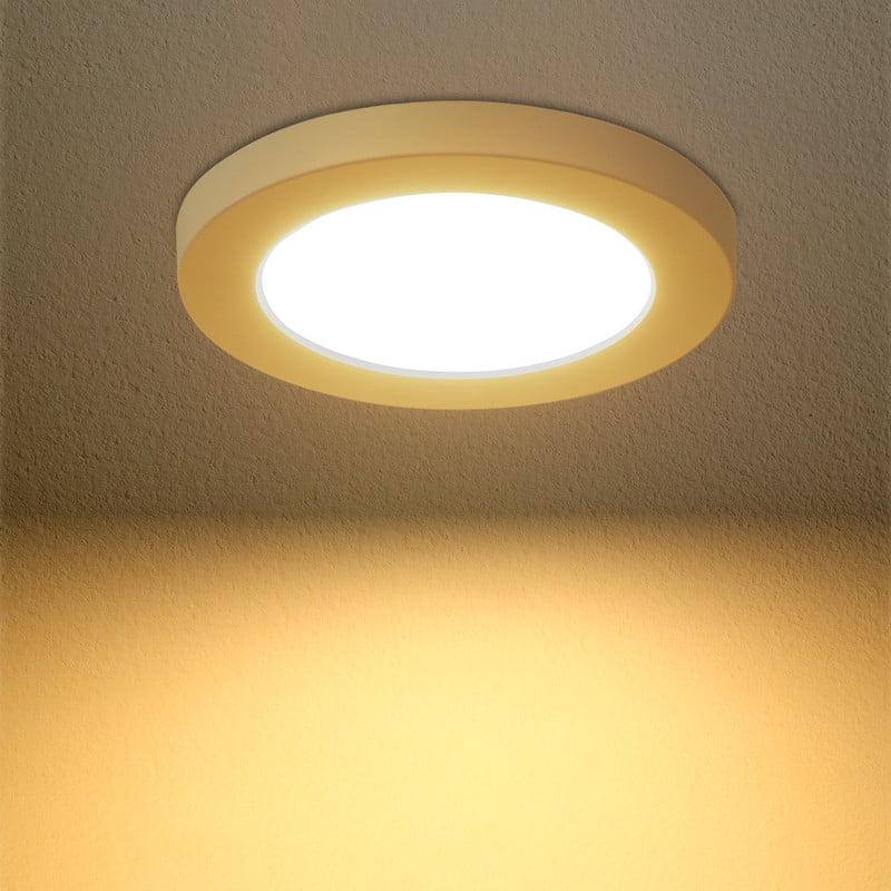 LNC 5" LED Flush Mount Ceiling Light,5CCT Adjustable,Ultra Thin,Damp Rated