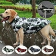 thumbnail image 2 of S-6XL Pet Clothes In Autumn Winter High Collar Large Dogs Warm Waterproof Windproof Jacket Polyester PP Cotton Reflective Coat (Black white graffiti,XXL), 2 of 7