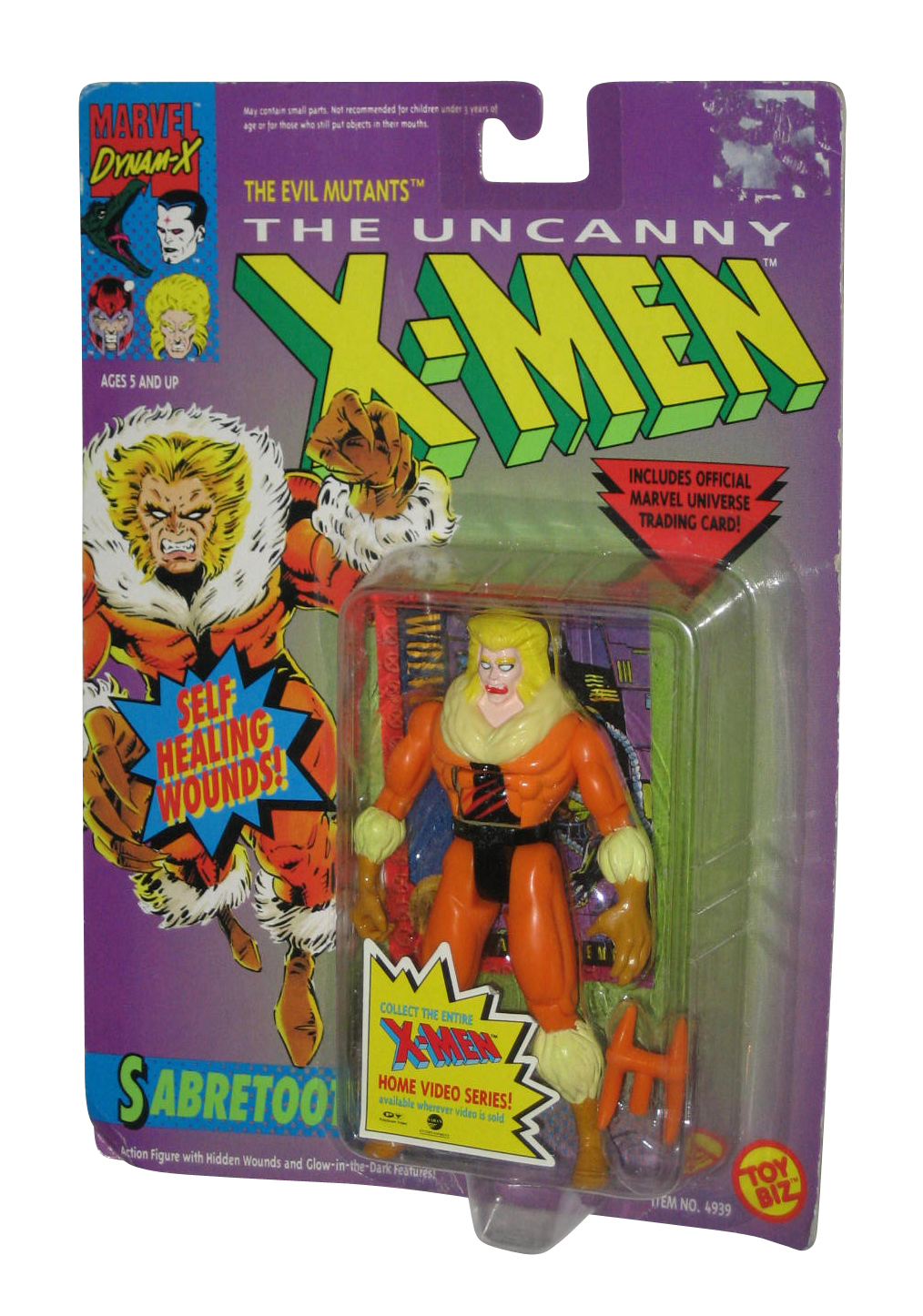 Marvel Comics The Uncanny XMen Sabretooth (1992) Toy Biz Figure
