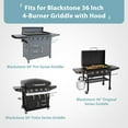 thumbnail image 2 of Griddle Cover for Blackstone 36 Inch Griddle with Hood, Heavy Duty Waterproof 5482 Premium Flat Top Gas Grill Cover with Large Air Vent and Click-Close Straps, Black, 2 of 7
