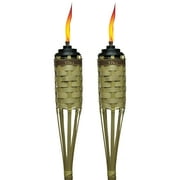 TIKI Brand 57" Barbados Bamboo Torch with Easy-Pour System, Natural, Pack of 2