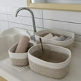 thumbnail image 4 of 3 Pieces Storage Basket Cotton Bedroom Organizer Rope Bathroom Bedroom Organizer Color Matching Baskets Snacks Box Large Capacity Light coffee, 4 of 9
