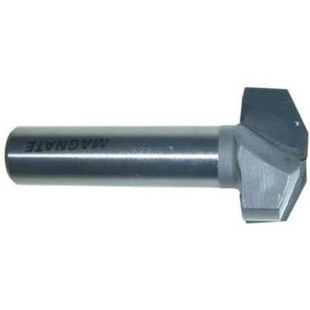 

Magnate 3856 Raised Panel Groove Router Bit — 1-1/8 Overall Diameter; 25 Degree Face Cut Profile; 0.16 Profile Height; 3/8 Small Diameter; 1/2 Cutting Height; 1/2 Shank Diameter