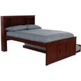 thumbnail image 4 of Discovery World Furniture - Full Size Bed Frame with Headboard Bookcase Captain Bed with 3 Drawers & Twin Trundle, Full Size Bed with Storage & Twin Trundle, Merlot, 4 of 5
