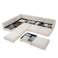 thumbnail image 4 of Modern 6-Piece Modular Sectional Sofa with Storage Soft White Couch Chenille Fabric Contemporary Cylindrica Design, Large Sectional Couches for Living Room, 4 of 9